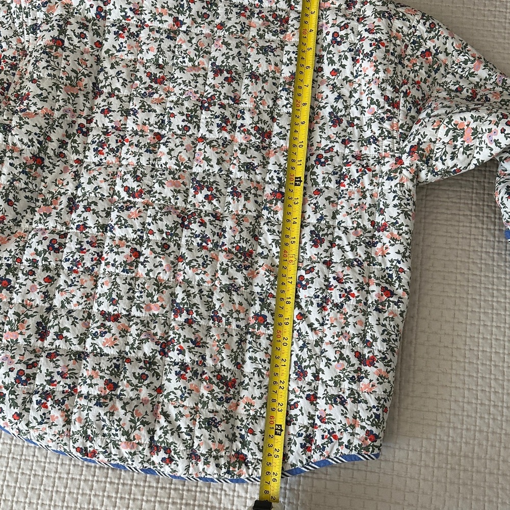 Clare V Blue and White Striped  Floral Reversible Casual Jacket - Picture 7 of 10